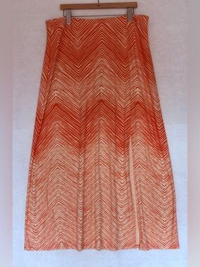 Tommy Bahama Orange Maxi Skirt XL